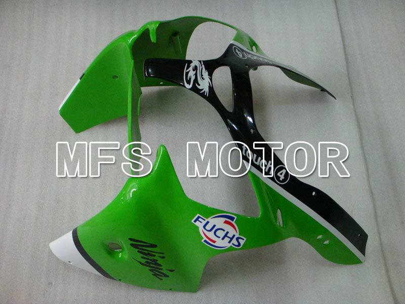 Kawasaki NINJA ZX6R 2000-2002 Injection ABS Fairing - Factory Style - Black Green White - MFS3652 - Fairings Kit