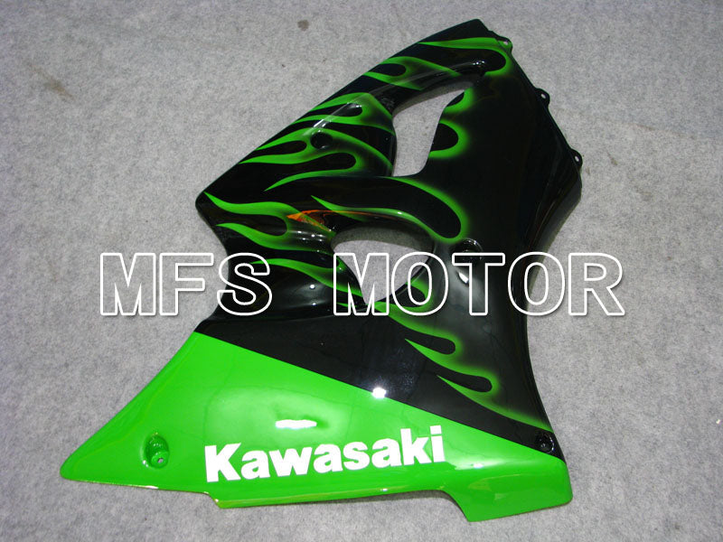 Kawasaki NINJA ZX6R 2000-2002 Injection ABS Fairing - Flame - Black Green - MFS3664 - Fairings Kit