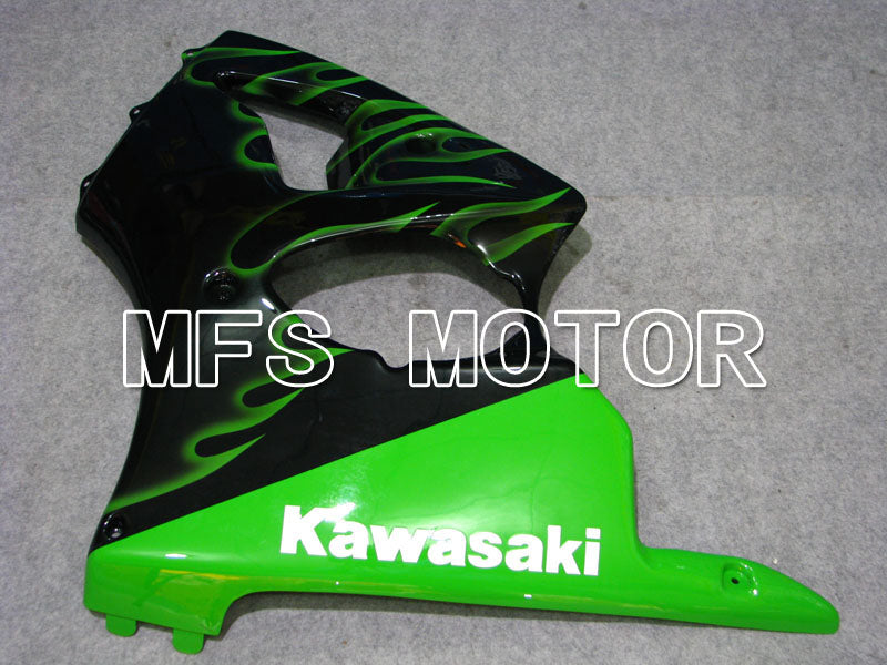 Kawasaki NINJA ZX6R 2000-2002 Injection ABS Fairing - Flame - Black Green - MFS3664 - Fairings Kit