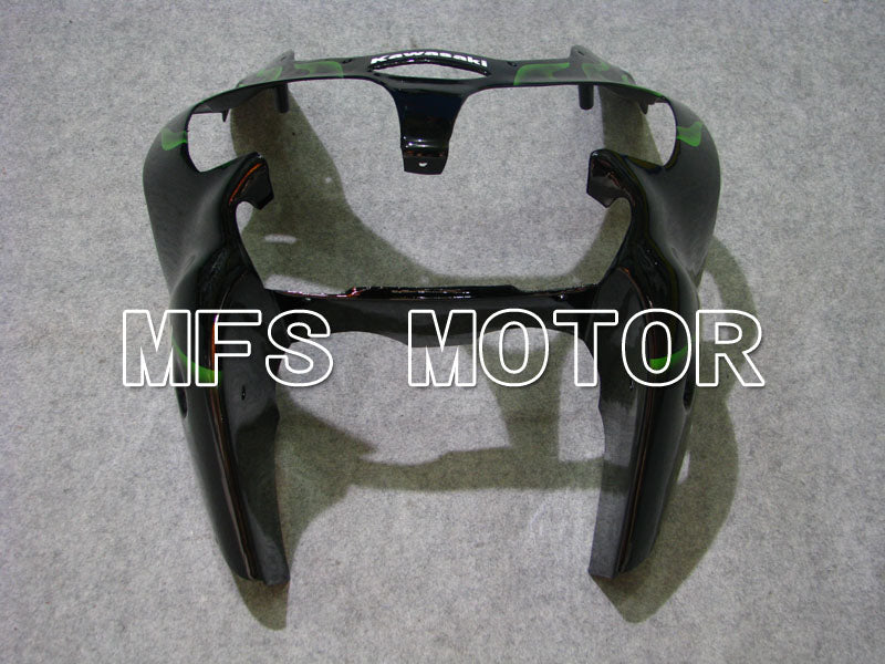 Kawasaki NINJA ZX6R 2000-2002 Injection ABS Fairing - Flame - Black Green - MFS3664 - Fairings Kit