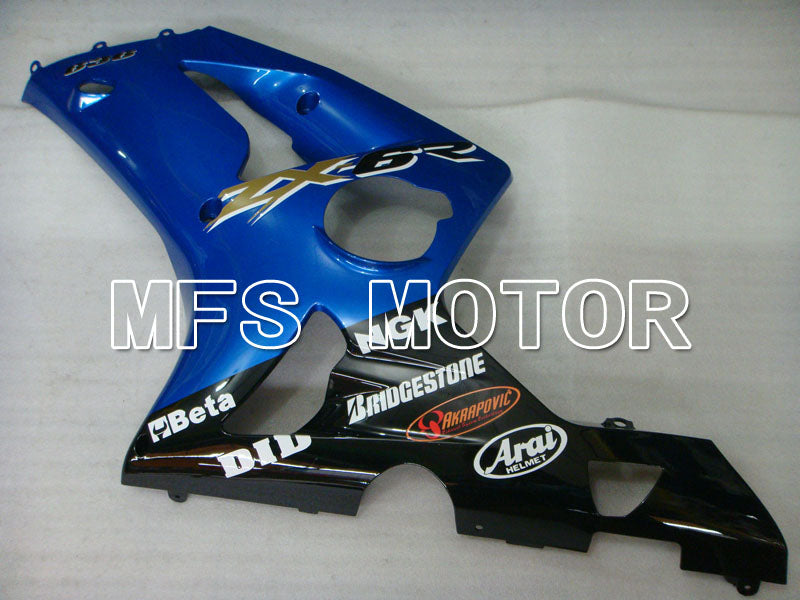 Kawasaki NINJA ZX6R 2003-2004 Injection ABS Fairing - Factory Style - Black Blue - MFS3695 - Fairings Kit