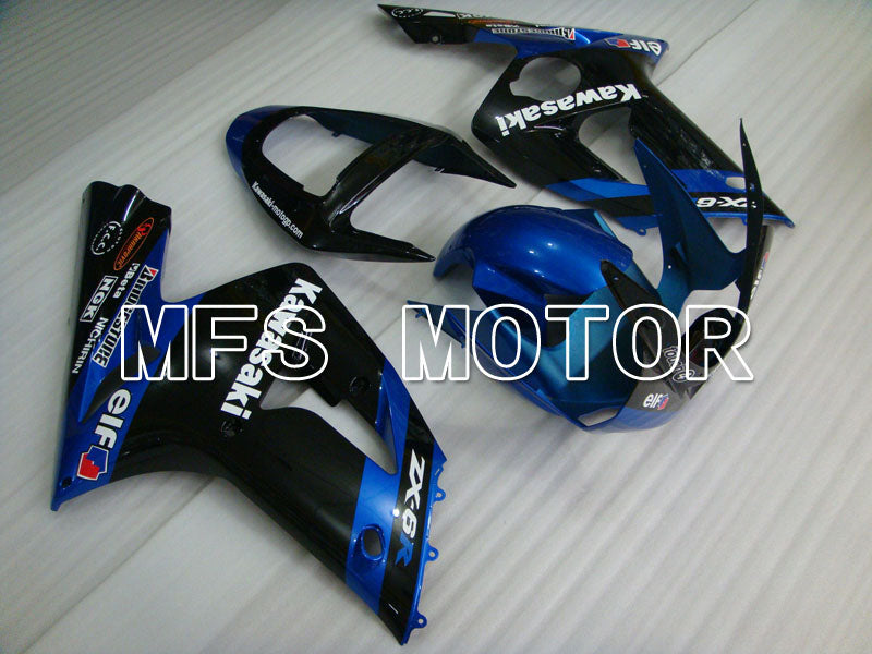 Kawasaki NINJA ZX6R 2003-2004 Injection ABS Fairing - Factory Style - Black Blue - MFS3701 - Fairings Kit