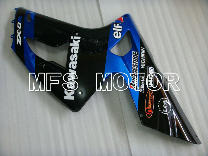 Kawasaki NINJA ZX6R 2003-2004 Injection ABS Fairing - Factory Style - Black Blue - MFS3701 - Fairings Kit