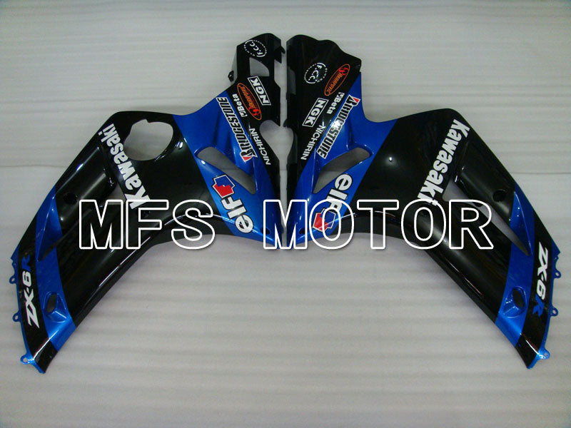 Kawasaki NINJA ZX6R 2003-2004 Injection ABS Fairing - Factory Style - Black Blue - MFS3701 - Fairings Kit