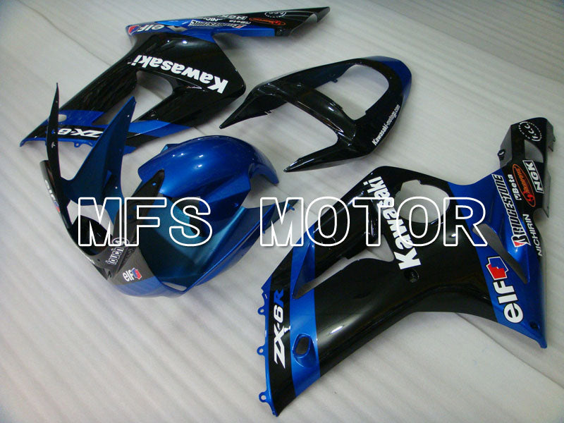 Kawasaki NINJA ZX6R 2003-2004 Injection ABS Fairing - Factory Style - Black Blue - MFS3701 - Fairings Kit