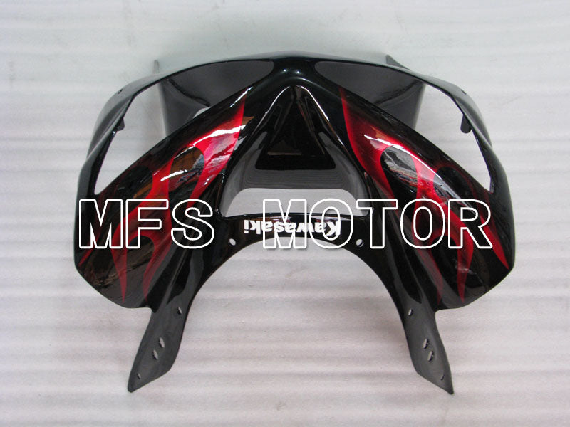 Kawasaki NINJA ZX6R 2003-2004 Injection ABS Fairing - Flame - Black Red - MFS3708 - Fairings Kit