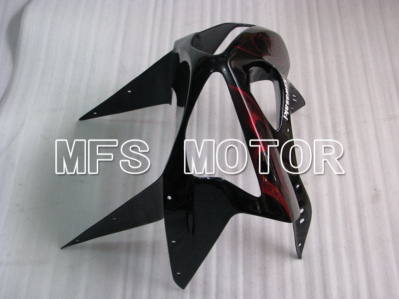Kawasaki NINJA ZX6R 2003-2004 Injection ABS Fairing - Flame - Black Red - MFS3708 - Fairings Kit
