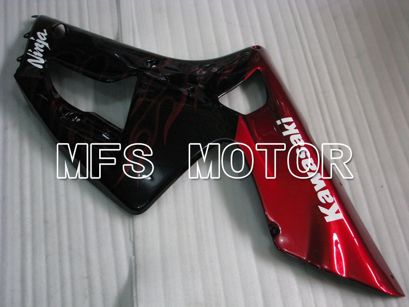 Kawasaki NINJA ZX6R 2003-2004 Injection ABS Fairing - Flame - Black Red - MFS3708 - Fairings Kit
