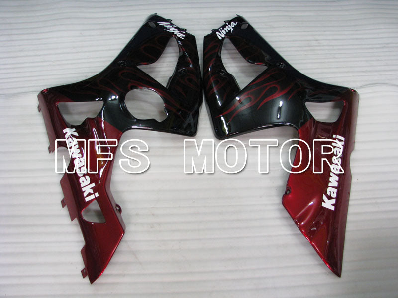 Kawasaki NINJA ZX6R 2003-2004 Injection ABS Fairing - Flame - Black Red - MFS3708 - Fairings Kit