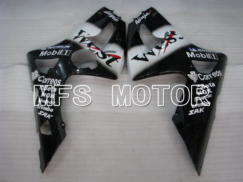 Kawasaki NINJA ZX6R 2003-2004 Injection ABS Fairing - West - Black White - MFS3720 - Fairings Kit