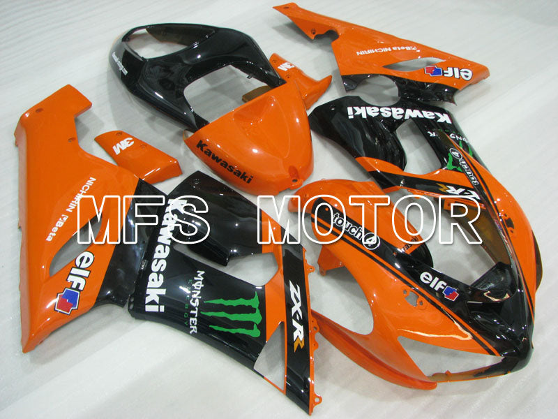 Kawasaki NINJA ZX6R 2005-2006 Injection ABS Fairing - Monster - Black Orange - MFS3792 - Fairings Kit