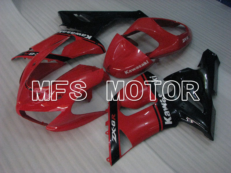 Kawasaki NINJA ZX6R 2005-2006 Injection ABS Fairing - Factory Style - Black Red - MFS3801 - Fairings Kit