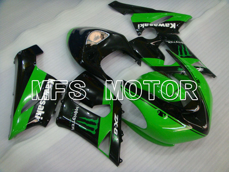 Kawasaki NINJA ZX6R 2005-2006 Injection ABS Fairing - Monster - Black Green - MFS3804 - Fairings Kit