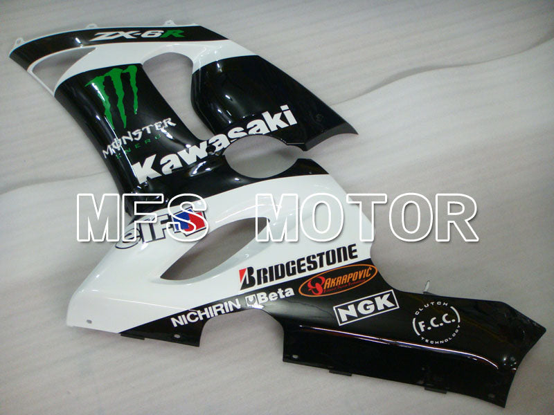Kawasaki NINJA ZX6R 2005-2006 Injection ABS Fairing - Monster - Black White - MFS3808 - Fairings Kit