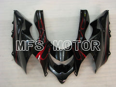 Kawasaki NINJA ZX10R 2004-2005 Injection ABS Fairing - Flame - Black Red - MFS3961 - Fairings Kit