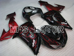 Kawasaki NINJA ZX10R 2006-2007 Injection ABS Fairing - Flame - Black Red - MFS4005 - Fairings Kit