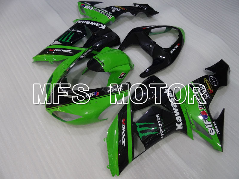 Kawasaki NINJA ZX10R 2006-2007 Injection ABS Fairing - Monster - Black Green - MFS4034 - Fairings Kit