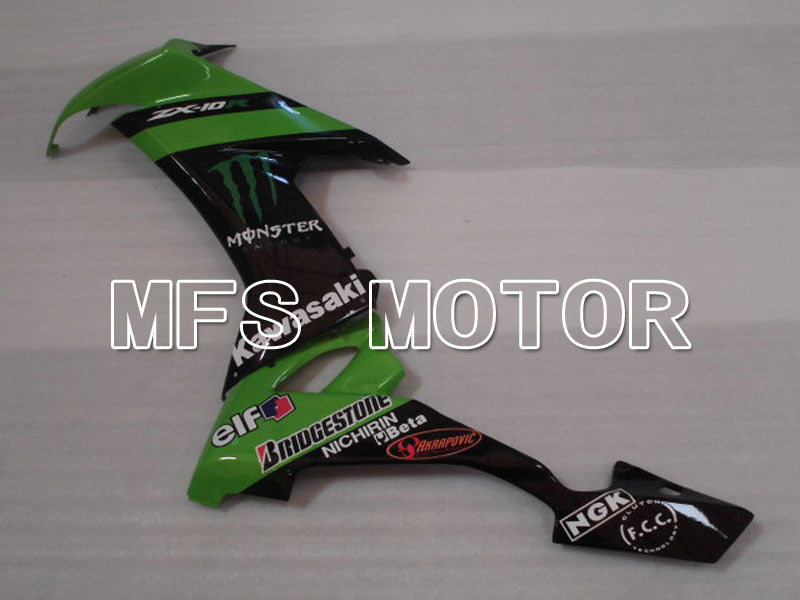 Kawasaki NINJA ZX10R 2008-2010 Injection ABS Fairing - Monster - Black Green - MFS4070 - Fairings Kit
