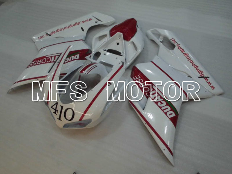 Ducati 848 / 1098 / 1198 2007-2011 Injection ABS Fairing - Factory Style - Red wine color White - MFS4148 - Fairings Kit
