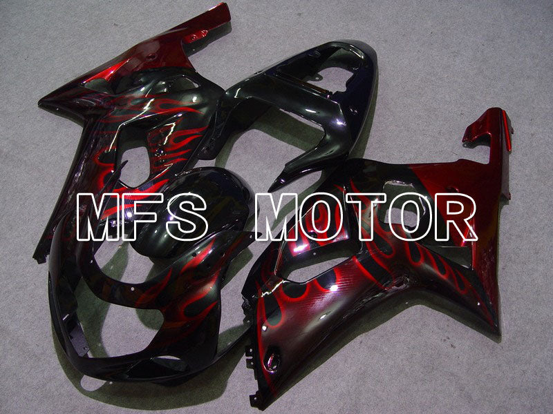 Suzuki GSXR750 2000-2003 Injection ABS Fairing - Flame - Black Red wine color - MFS7025 - Fairings Kit