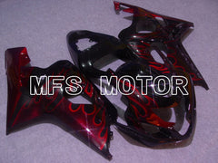 Suzuki GSXR600 GSXR750 2004-2005 Injection ABS Fairing - Flame - Black Red - MFS4716 - Fairings Kit