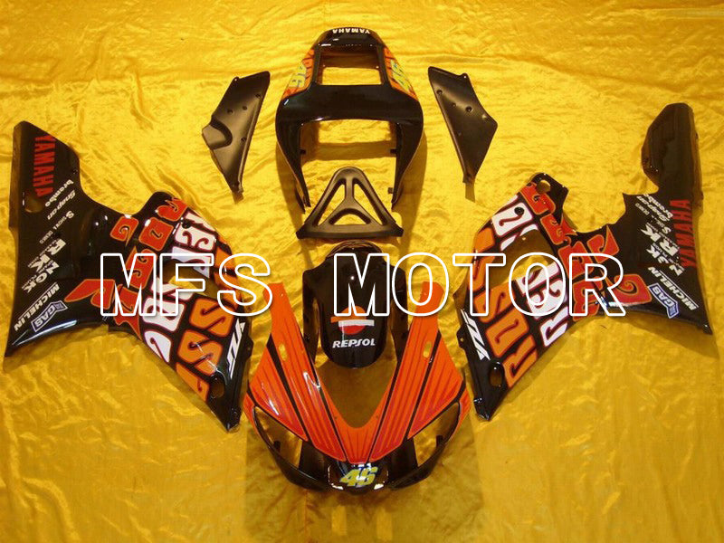 Yamaha YZF-R1 2000-2001 Injection ABS Fairing - Rossi - Black Orange - MFS4885 - Fairings Kit