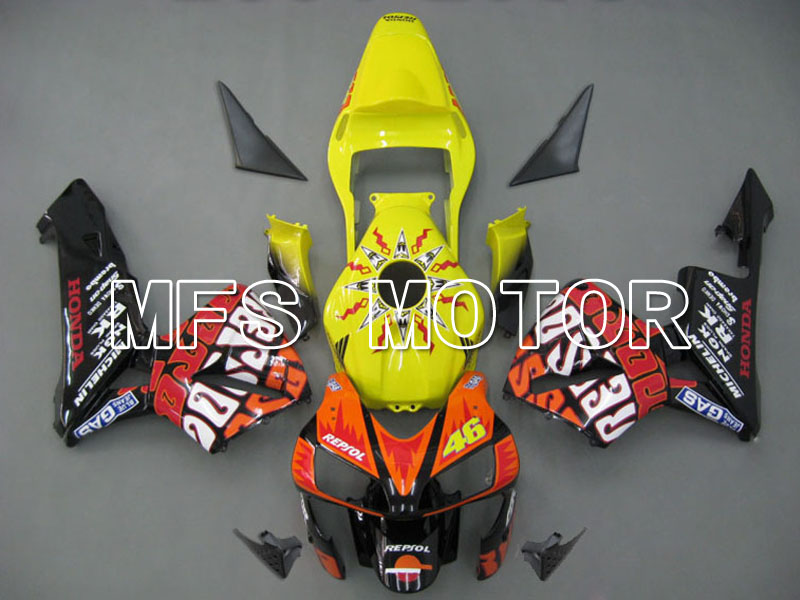 Honda CBR600RR 2003-2004 ABS Injection Fairing - Rossi - Yellow Orange - MFS5345 - Fairings Kit