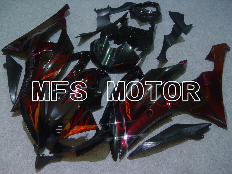 Yamaha YZF-R6 2008-2016 Injection ABS Fairing - Flame - Red Black - MFS5378 - Fairings Kit