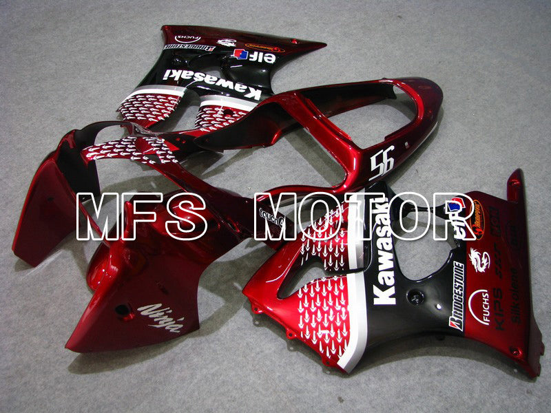 Kawasaki NINJA ZX6R 2000-2002 Injection ABS Fairing - Factory Style - Black Red - MFS5578 - Fairings Kit