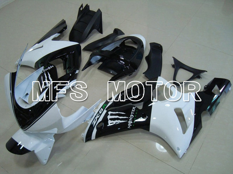 Kawasaki NINJA ZX6R 2003-2004 Injection ABS Fairing - Monster - Black White - MFS5629 - Fairings Kit