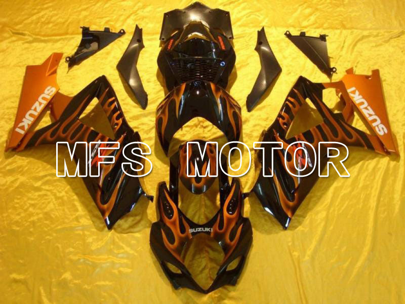 Suzuki GSXR1000 2007-2008 Injection ABS Fairing - Flame - Black Orange - MFS5697 - Fairings Kit