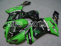Kawasaki NINJA ZX6R 2007-2008 Injection ABS Fairing - Monster - Black Green - MFS5754 - Fairings Kit