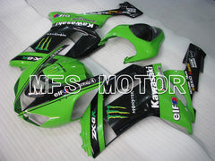 Kawasaki NINJA ZX6R 2007-2008 Injection ABS Fairing - Monster - Black Green - MFS5761 - Fairings Kit