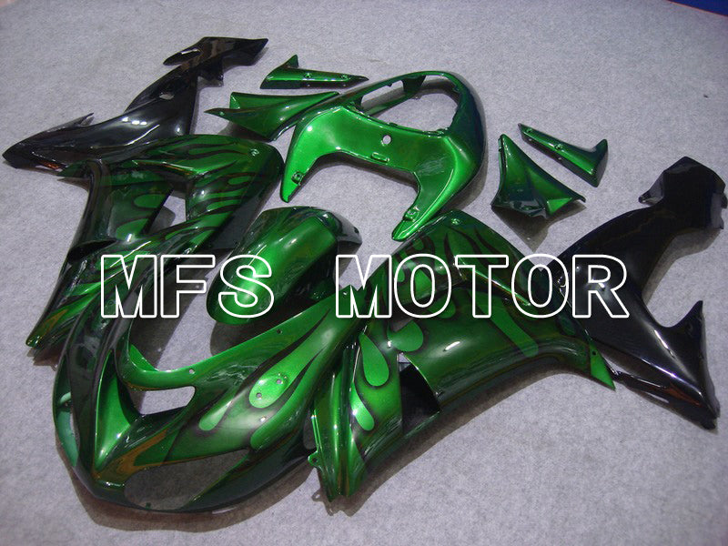 Kawasaki NINJA ZX10R 2006-2007 Injection ABS Fairing - Flame - Black Green - MFS5967 - Fairings Kit
