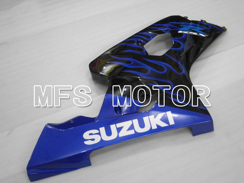 Suzuki GSXR600 GSXR750 2004-2005 Injection ABS Fairing - Flame - Black Blue - MFS6424 - Fairings Kit