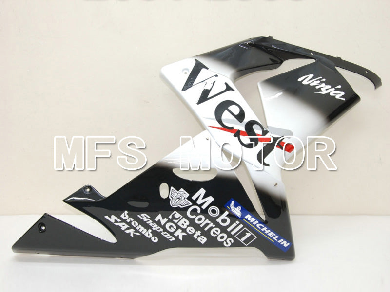 Kawasaki NINJA ZX10R 2004-2005 Injection ABS Fairing - West - Black White - MFS6445 - Fairings Kit