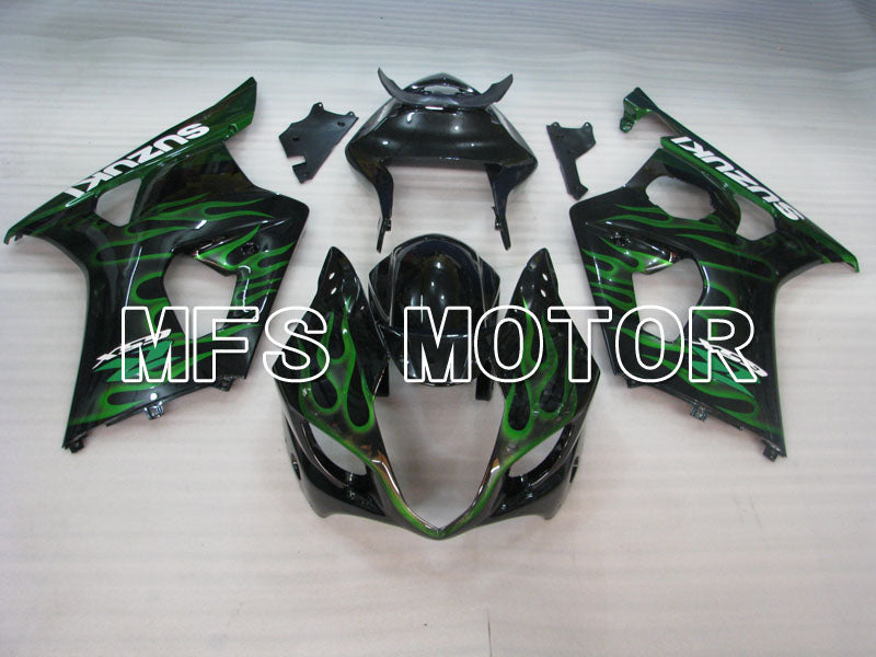 Suzuki GSXR1000 2003-2004 Injection ABS Fairing - Flame - Black Green - MFS2574 - Fairings Kit